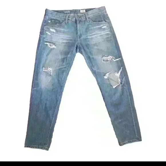 Adriano Goldschmied Womens Medium Wash The Nikki Crop Distressed Jean 29R - Picture 2 of 13